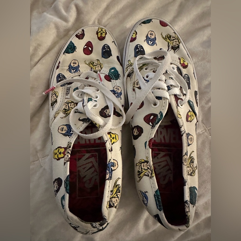 Vans White Sneakers with Marvel Characters